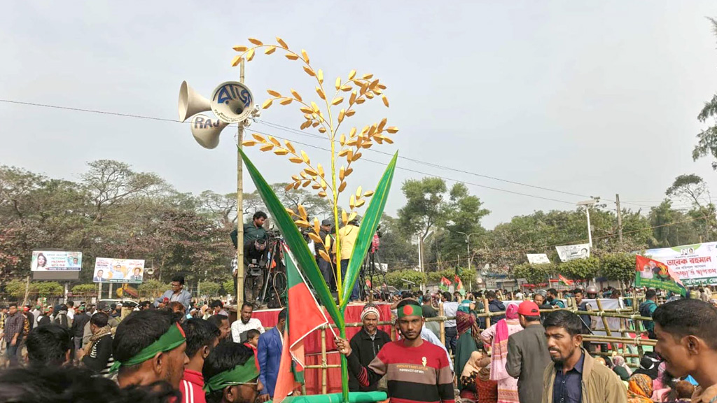 বরিশালে তারেক রহমানের জনসভা নেতাকর্মীদের ঢলে উৎসবমুখর বেলস পার্ক