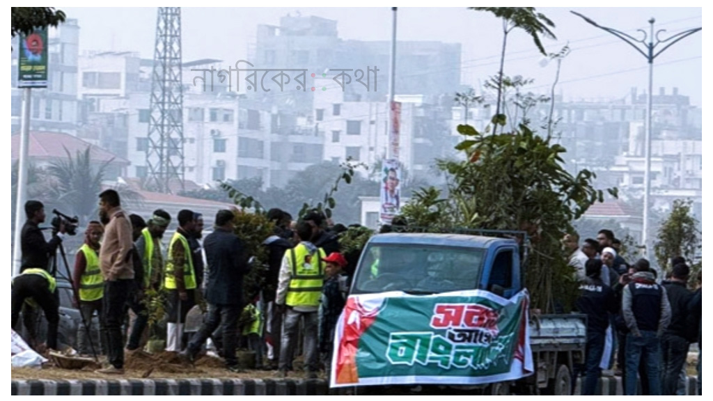 বিএনপি লাগাল ৩০০ ফিট এলাকায় গাছ